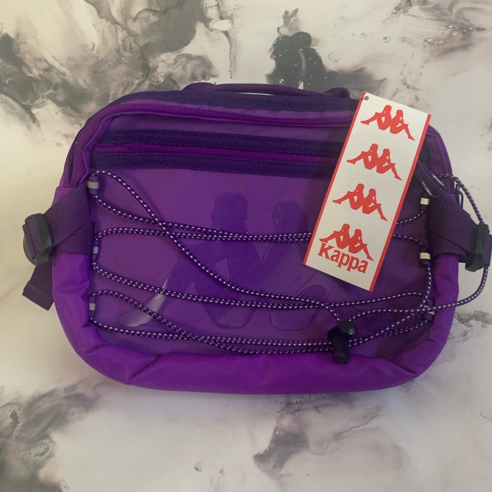 Purple Kappa small Fanny Pack belt Bag 222 Banda Aldaz Violet Pansy-White